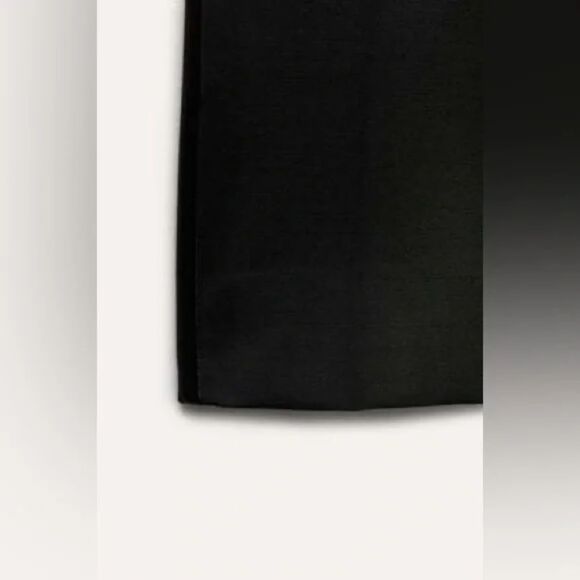 Black Zara Side-Waist Buckle Wool Blend Straight Leg Tuxedo Pants (NWT) - Picture 2 of 8